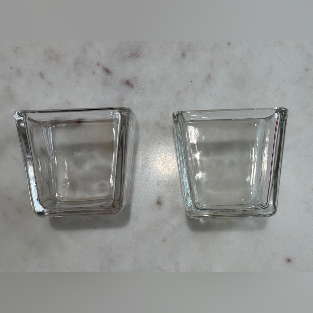 Elegant Clear Glass Tealight Candle Holders 2-pack
